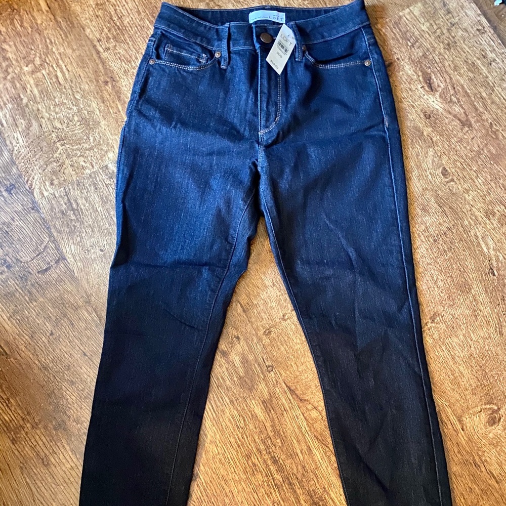 LOFT curvy high waisted ankle skinny jeans sz 25
